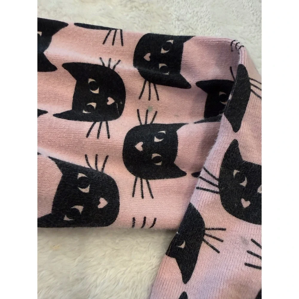 Hanna Andersson Pink Black Cat Face Organic Cotton‎ Pajama Top Kids 160 US 14